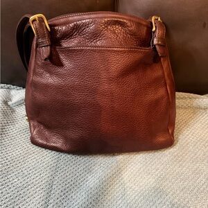 Vintage Libaire USA Pebbled Leather Hobo Shoulder Bag Brown Slouchy Boho Purse